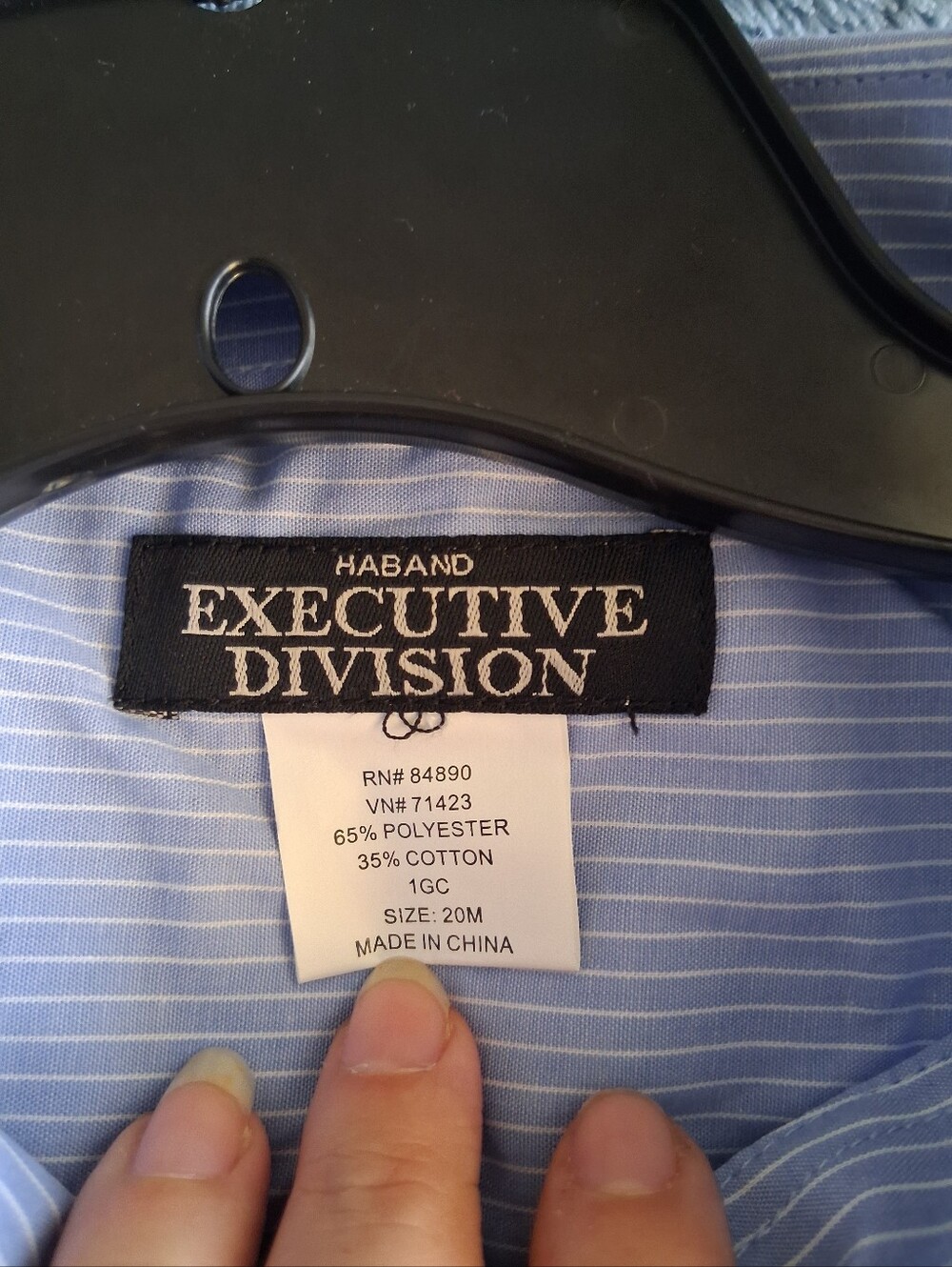 Haband Light Blue Striped Men's Dress Shirt - Picture 3 of 4